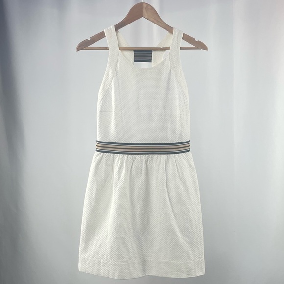 SANDRO Square Neckline Mini Dress in White Size 3 or Large - Picture 3 of 6
